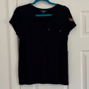 Ralph Lauren Black V-Neck Tee